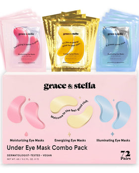 grace & stella front packaging showing 72 pairs and color variety for quick self-care