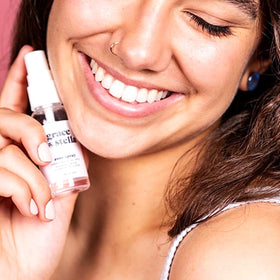 grace & stella ingredients label closeup highlighting vegan and paraben-free benefit
