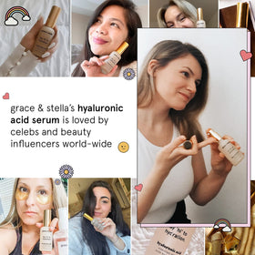 grace & stella skincare routine flatlay showing layering and daily use benefit