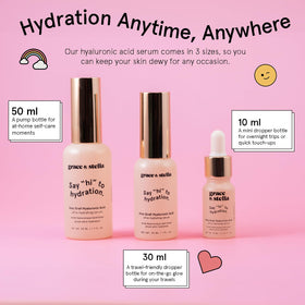 grace & stella close-up of serum texture showing lightweight absorption benefit