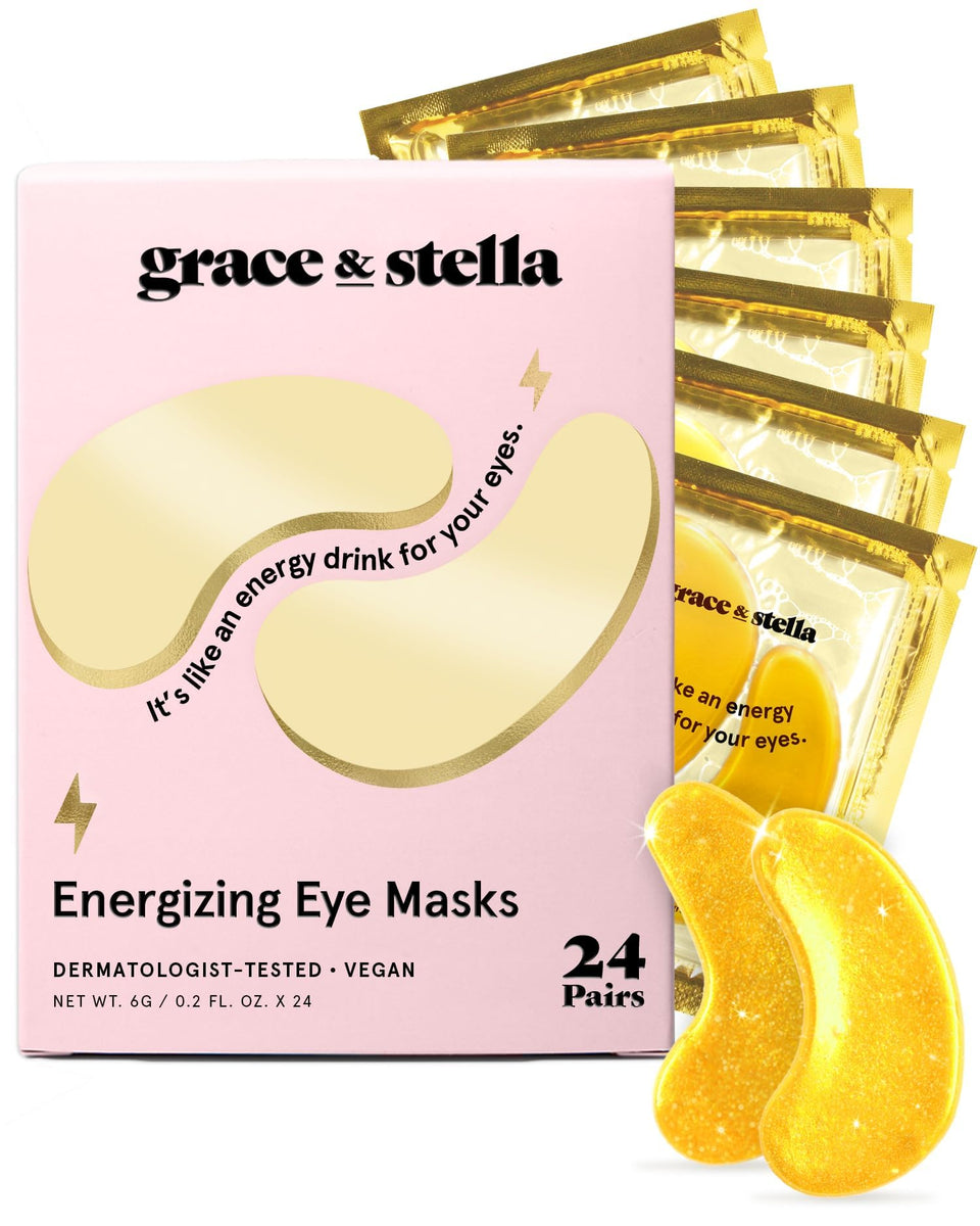 grace & stella front packaging showing 24 pairs and gold patches for instant refresh