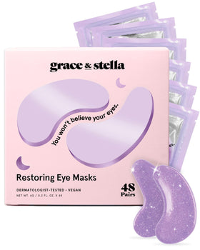 grace & stella jar front packaging showing violet gel patches and brand
