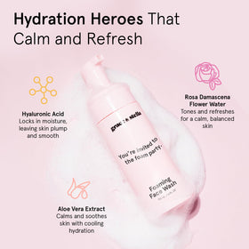 grace & stella rose water and aloe vera ingredients highlighting soothing hydration