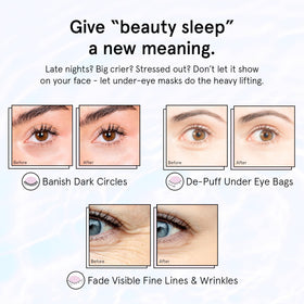 grace & stella patch applied under eye demonstrating targeted smoothing