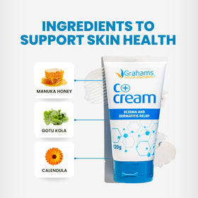 Grahams Natural applied to child's forearm demonstrating gentle use