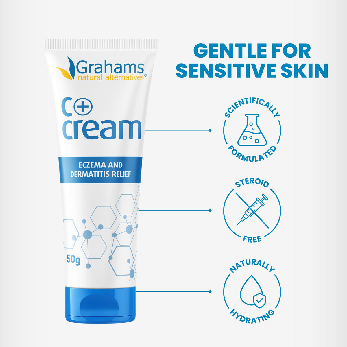 Grahams Natural being smoothed on cheek for gentle face use