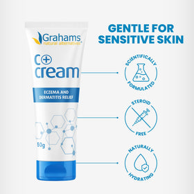 Grahams Natural being smoothed on cheek for gentle face use