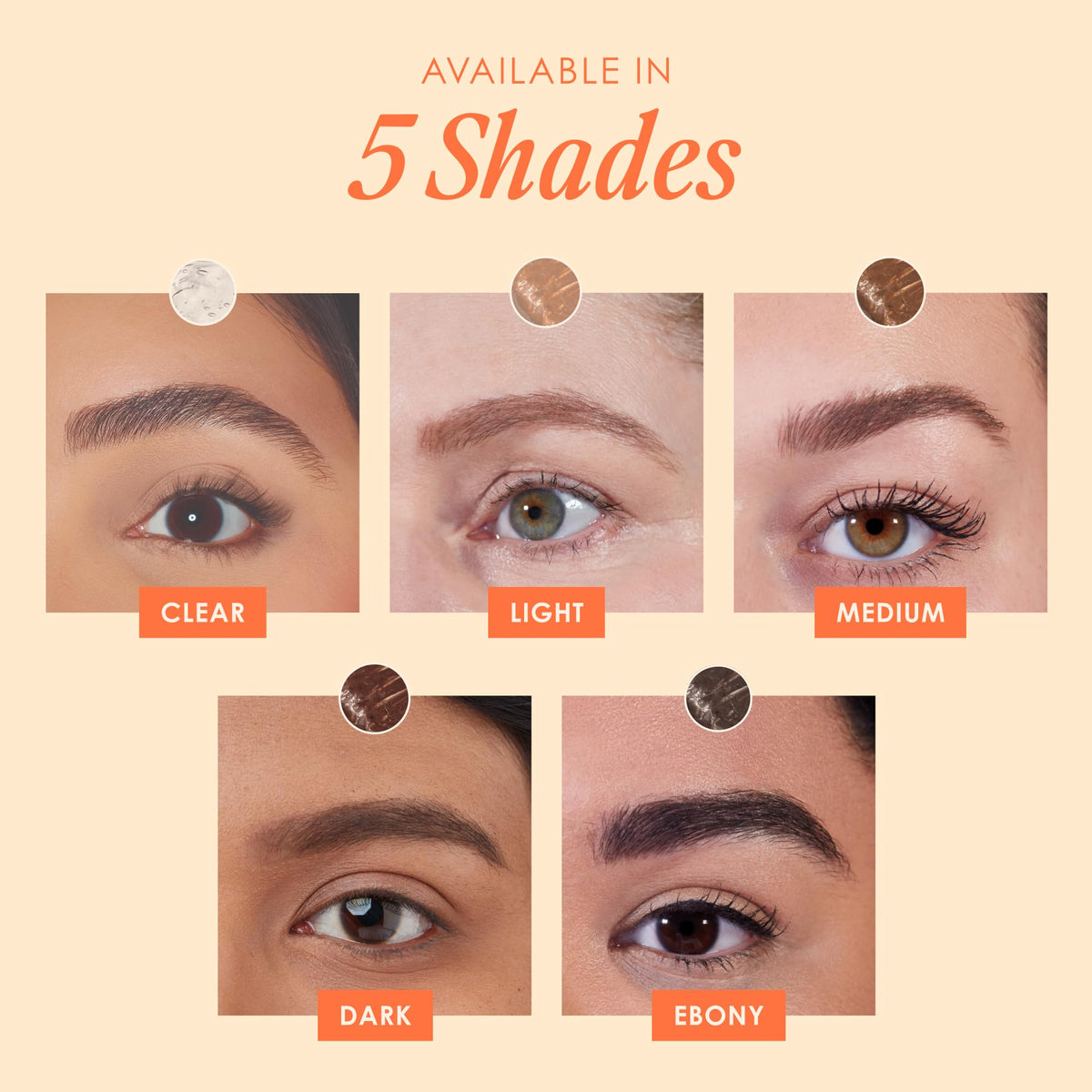 Grande Cosmetics before and after brows showing visible fill and defined arches