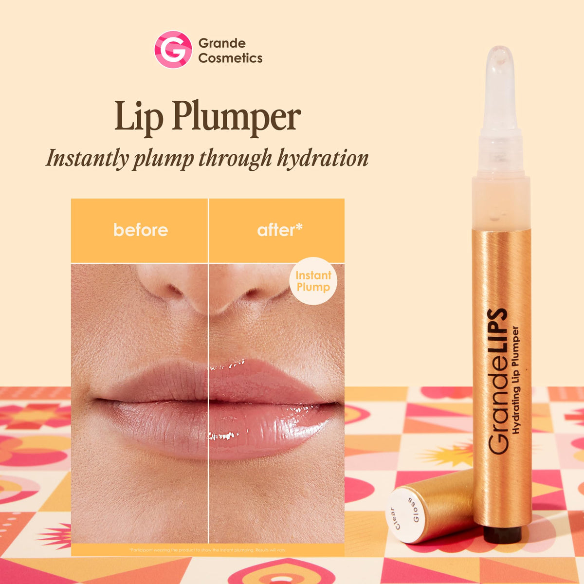 Grande Cosmetics GrandeLIPS cushion applicator close-up for precise application