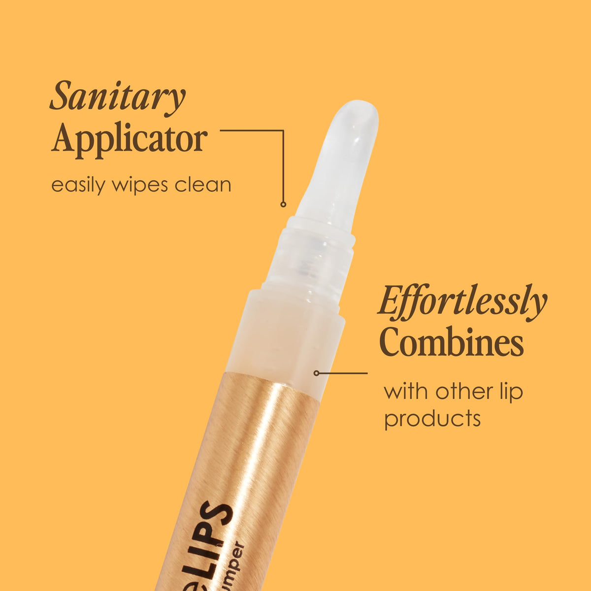 Grande Cosmetics GrandeLIPS held in hand indicating compact travel size