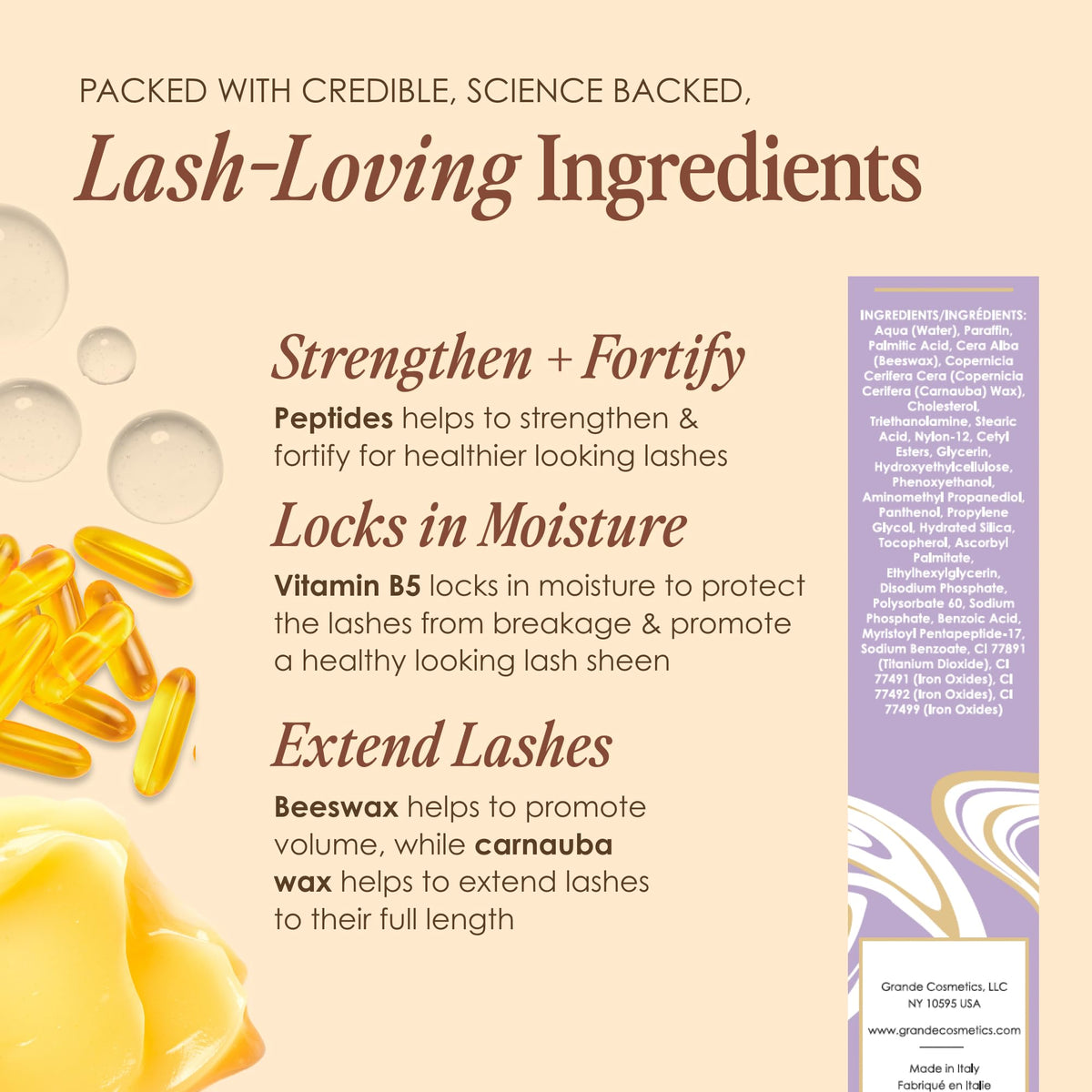 Grande Cosmetics GrandeMASCARA lifestyle model wearing mascara for natural volumizing benefit