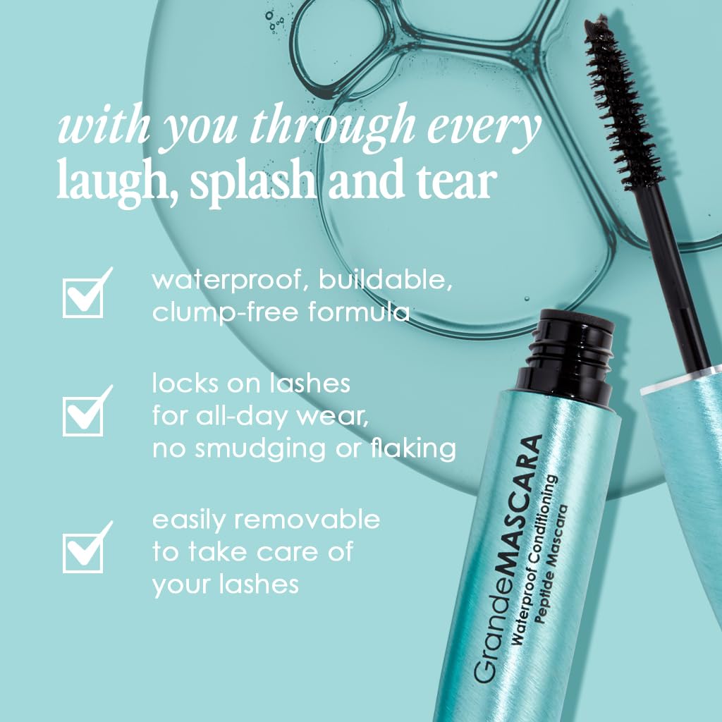Grande Cosmetics creamy mascara texture on brush demonstrating buildable coverage