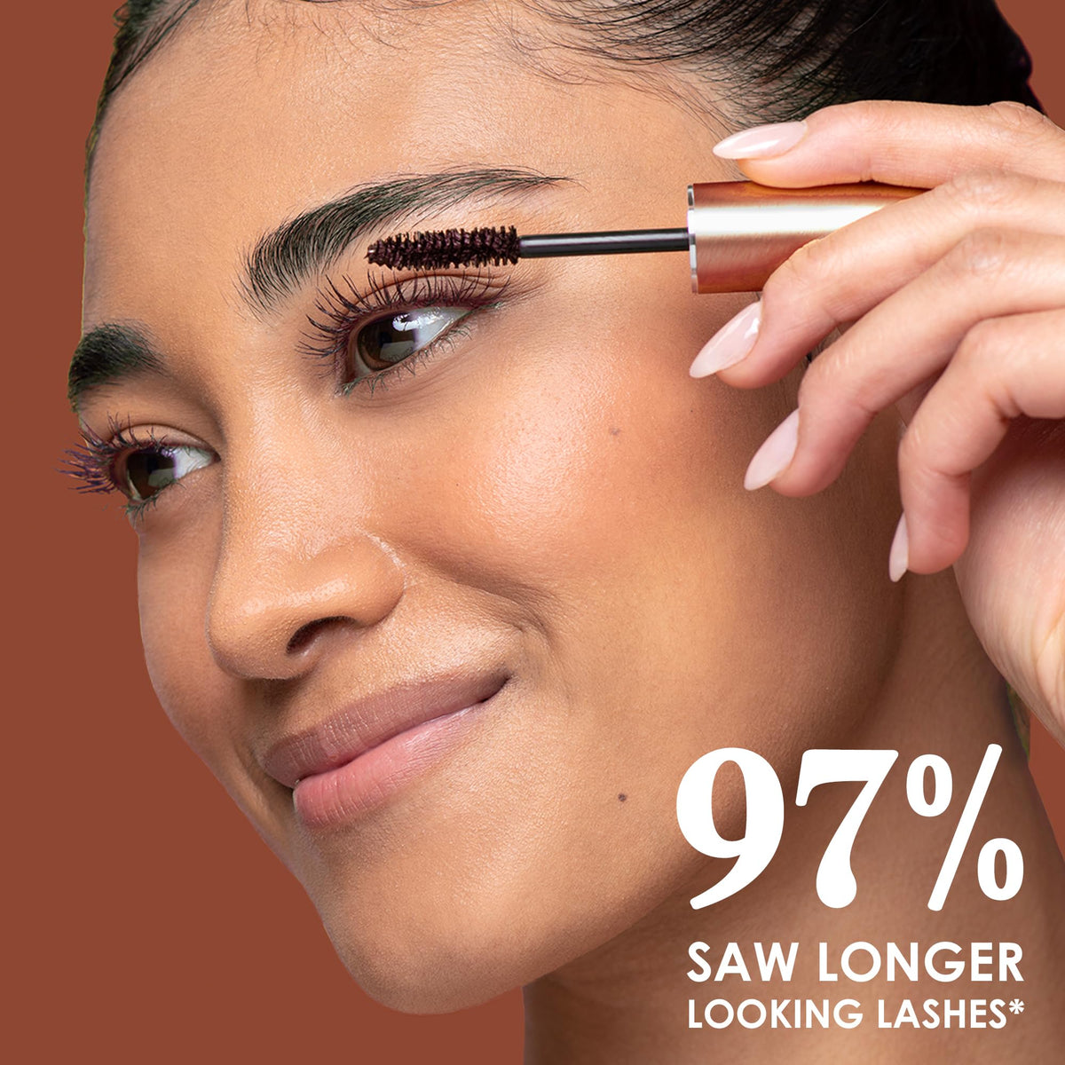 Grande Cosmetics GrandeMASCARA open tube with brush demonstrates easy application benefit