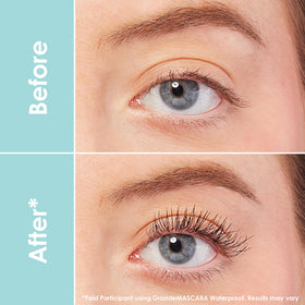 Grande Cosmetics wand close-up showing hybrid fibers for precise lash separation