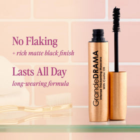 Grande Cosmetics before and after lashes showing added thickness benefit