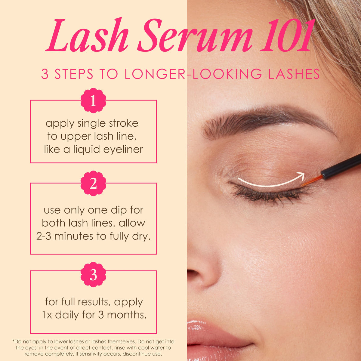 Grande Cosmetics before and after lashes showing visible improvement