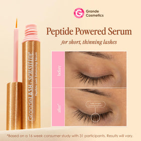 Grande Cosmetics applicator brush close-up demonstrating precise nightly application