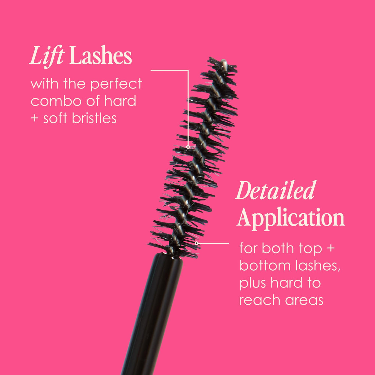 Grande Cosmetics GrandeMASCARA before and after lashes showing fuller length effect