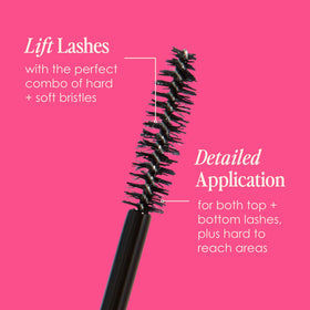 Grande Cosmetics GrandeMASCARA before and after lashes showing fuller length effect