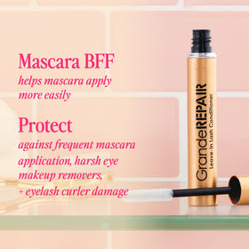 Grande Cosmetics GrandeREPAIR before and after lashes highlighting improved softness benefit