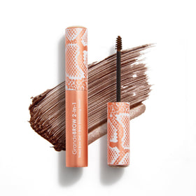 Grande Cosmetics GrandeBROW front packaging shows auburn shade and travel convenience