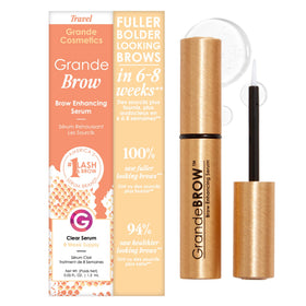 Grande Cosmetics bottle front packaging showing product and logo for clearer brows