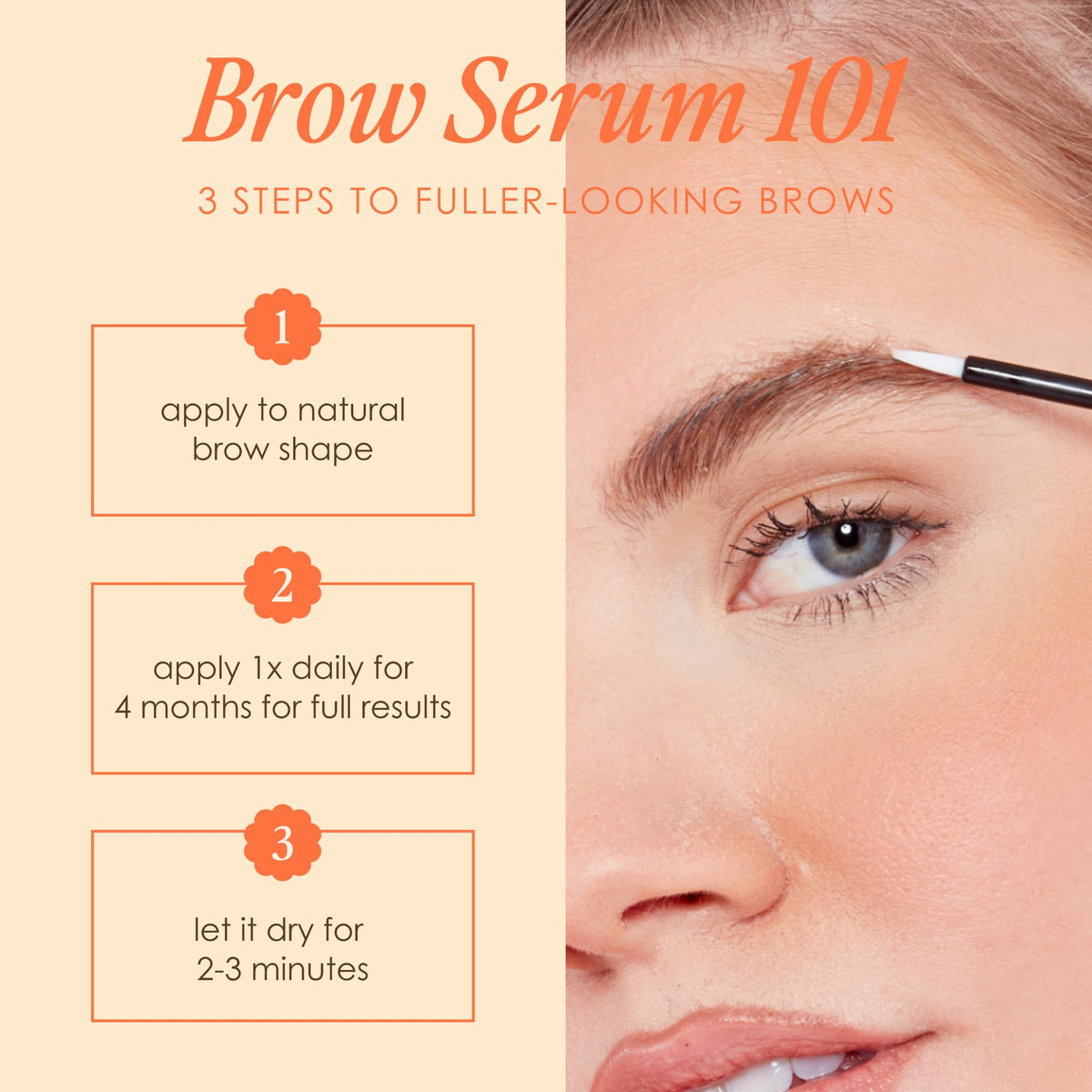 Grande Cosmetics on-model lifestyle image showing natural brows styled confidently
