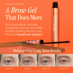 Grande Cosmetics applied on eyebrow demonstrating defined shape and visible filling