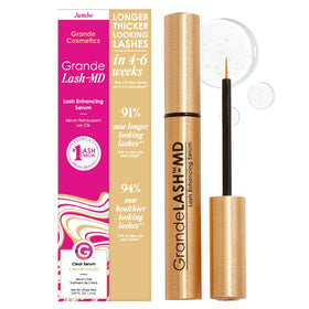 Grande Cosmetics bottle front packaging showing the product and brand benefits