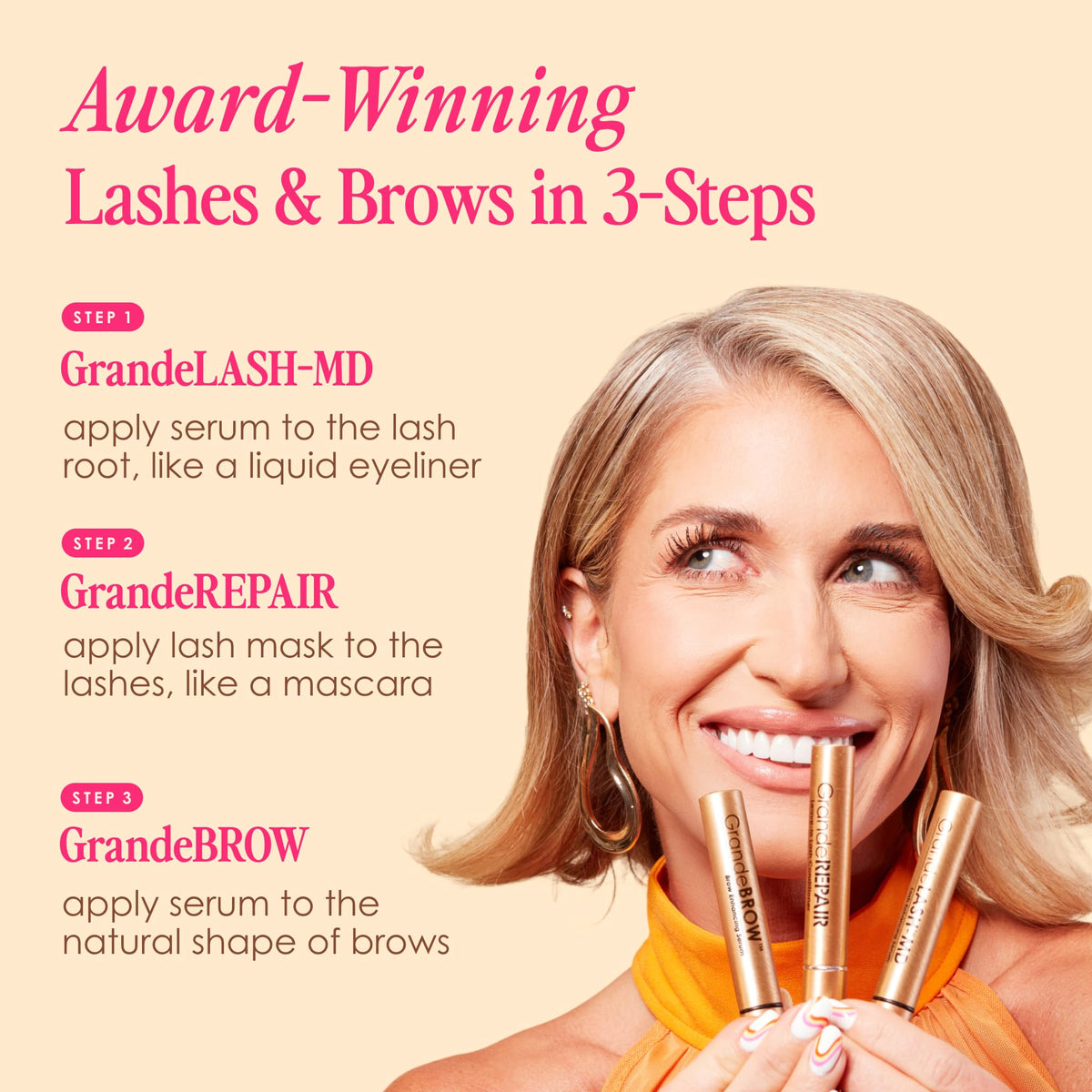 GrandeLASH-MD mini wand open showing applicator and precise nightly application