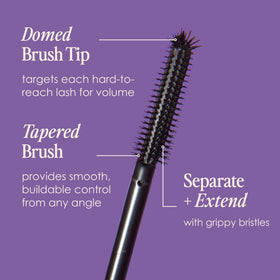 Grande Cosmetics GrandeWRAP mascara texture swiped, lightweight formula conditioning benefit