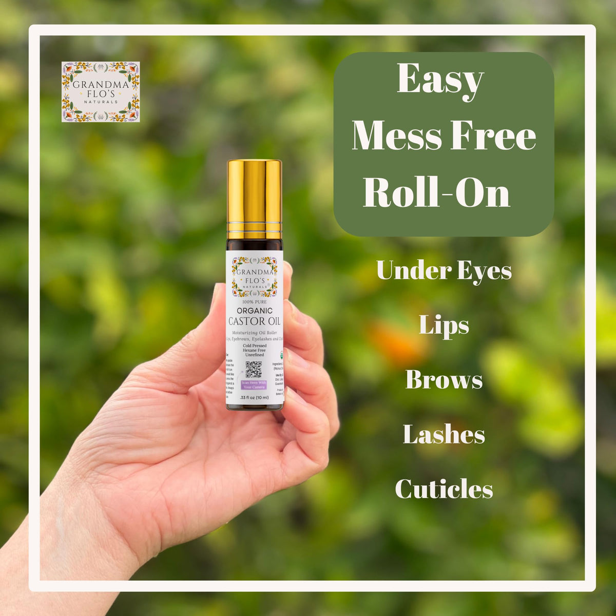 Grandma Flo's roll-on used on brows and lashes to condition hairs