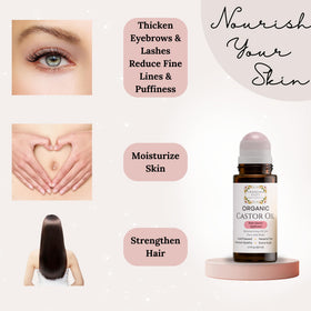 Grandma Flo's Naturals being applied to eyebrow for targeted conditioning and tidy brows