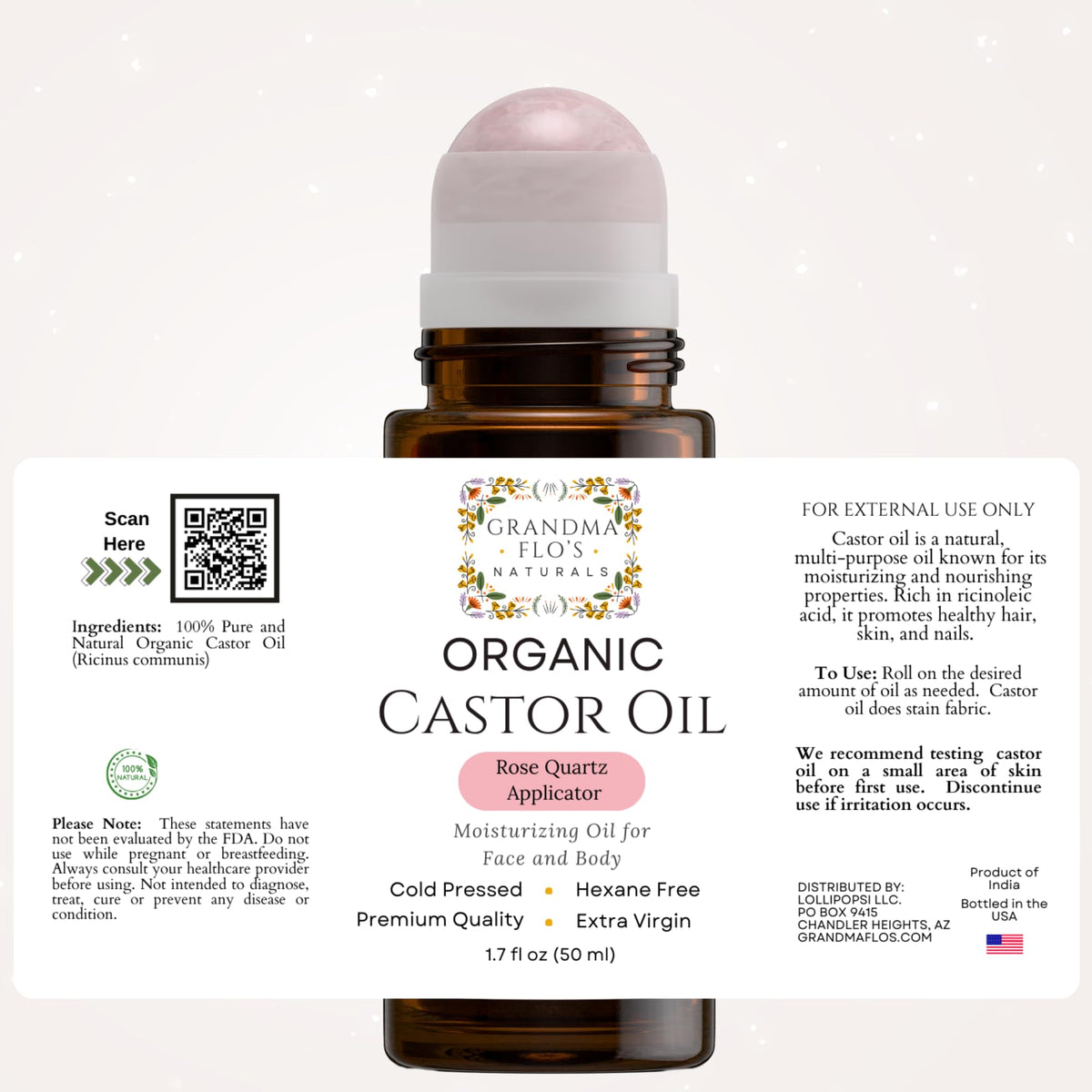 Grandma Flo's Naturals displayed in bathroom at night suggesting relaxing self-care ritual