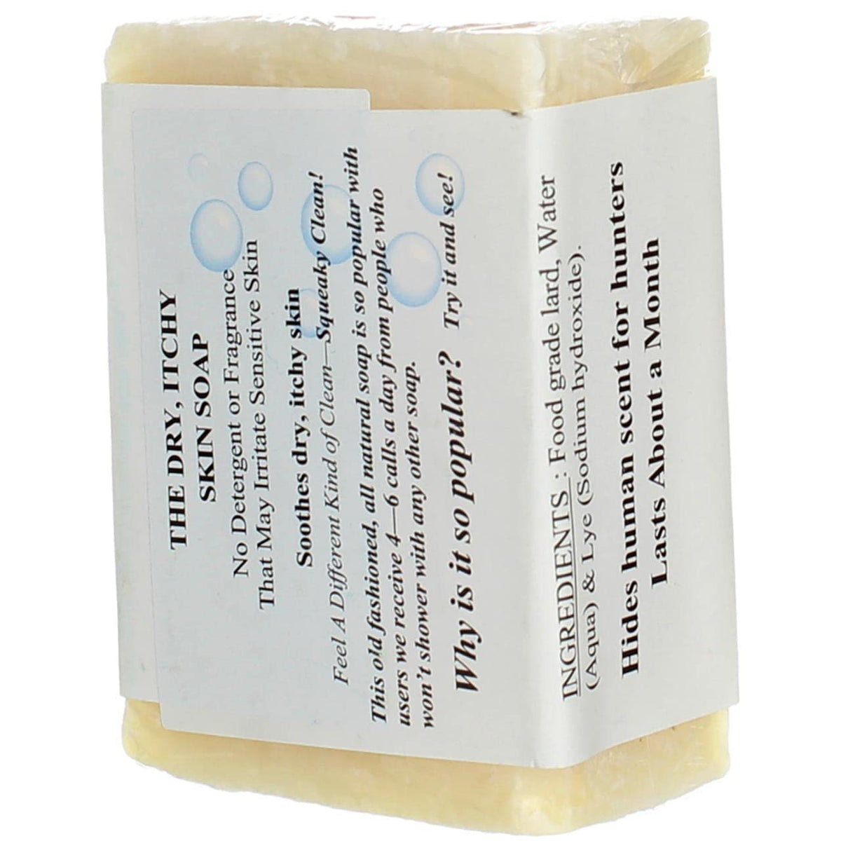 Creamy lather from Grandma's Pure lye soap showing gentle cleansing