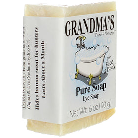 Grandma's Pure bar in hand showing 6 oz size and long-lasting value