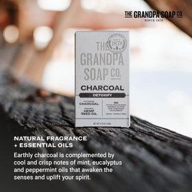 Lathered Grandpa Soap Company charcoal soap foam on skin for deep clean