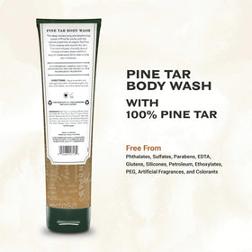 Hand squeezing The Grandpa Soap Company tube to dispense body wash for easy use