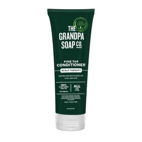 Grandpa Soap Company front tube view showing product branding and easy-squeeze design benefit