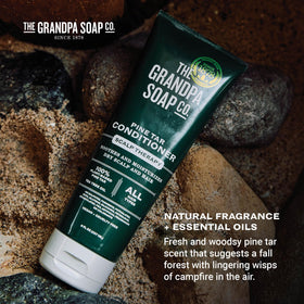 Grandpa Soap Company applied to scalp during massage showing targeted relief and manageability benefit