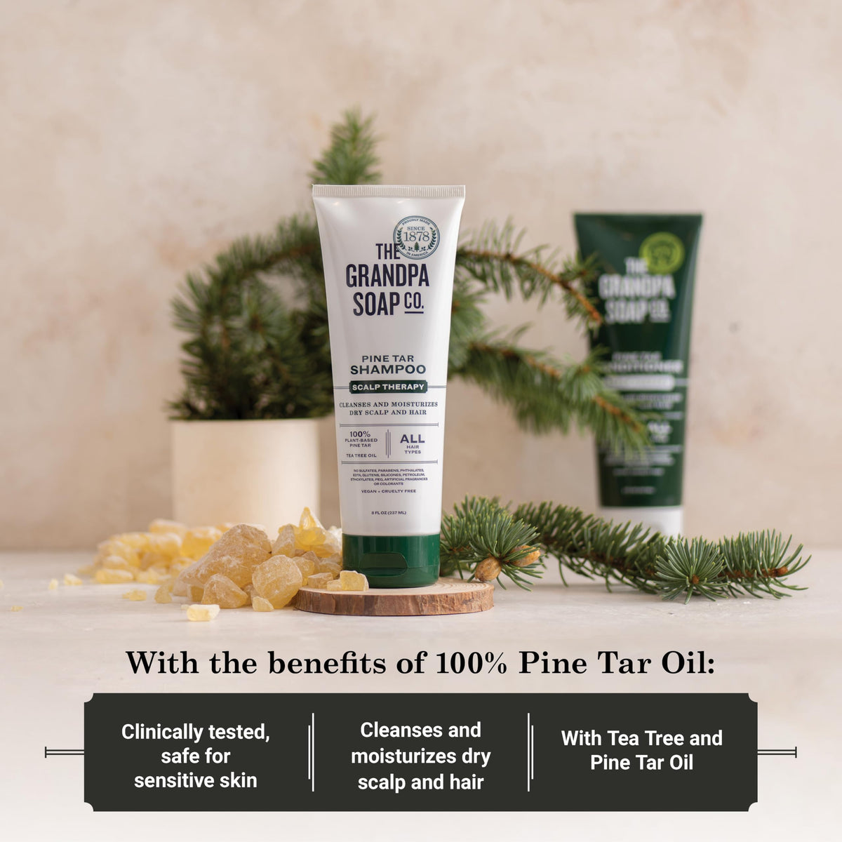 The Grandpa Soap Company texture and ingredients shot emphasizing naturalness