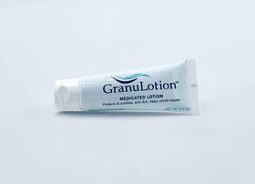 GranuLotion application in hand demonstrating precise spot use and controlled dosing benefit
