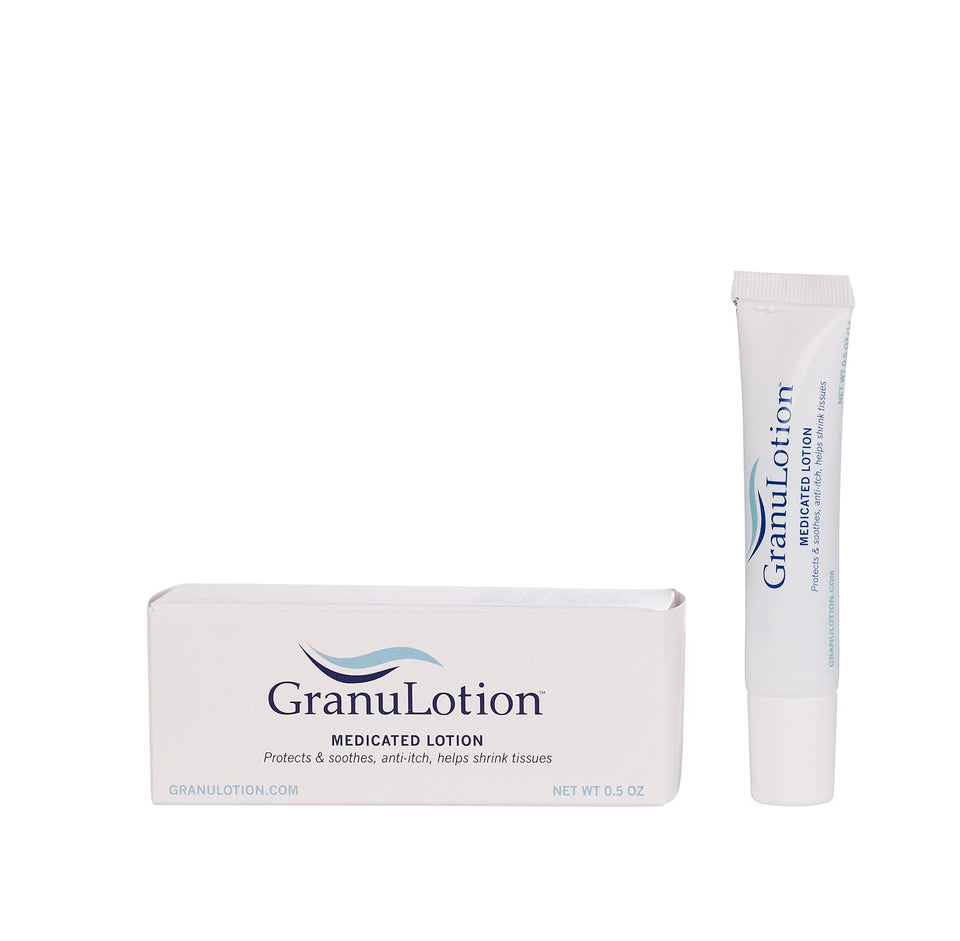 GranuLotion tube front showing label and compact travel-friendly packaging benefit