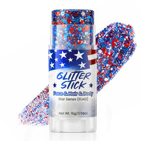 Gravel Dew front packaging showing patriotic shimmer and easy-twist stick benefit
