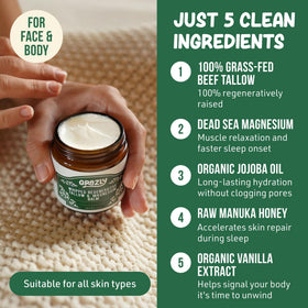 Grazly jar staged on wood conveying natural, grass-fed sourcing benefits