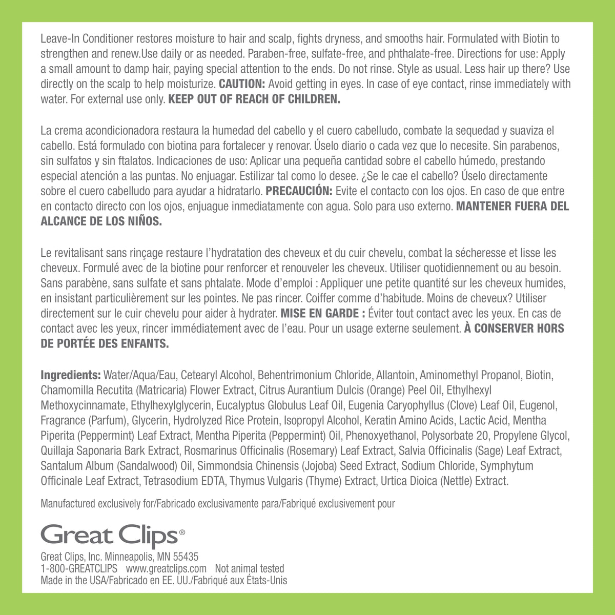 GREAT CLIPS styled hair after application demonstrating improved manageability