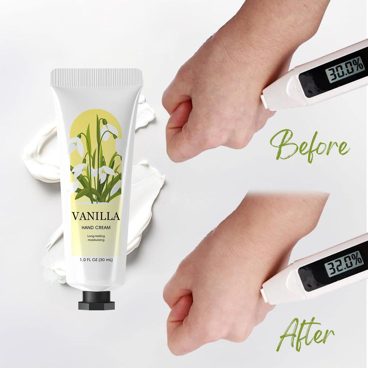 Green Canyon Spa texture drop on skin showing lightweight, fast-absorbing lotion