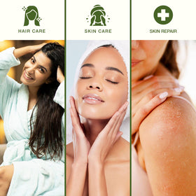 Green Leaf Naturals hair spray use to tame frizz and hydrate scalp gently