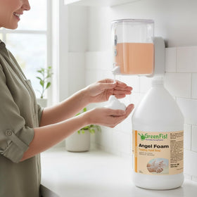 Close-up of GreenFist creamy foam texture, highlighting rich lather and easy spreadability