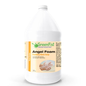 GreenFist gallon front label showing lemon scent and volume, clear product identity and value